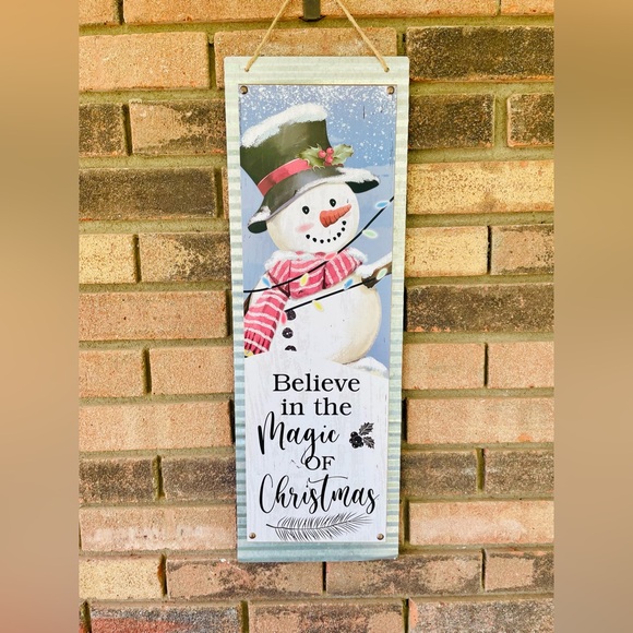 Christmas Snowman Metal Sign Believe in the Magic of Christmas - Picture 5 of 13